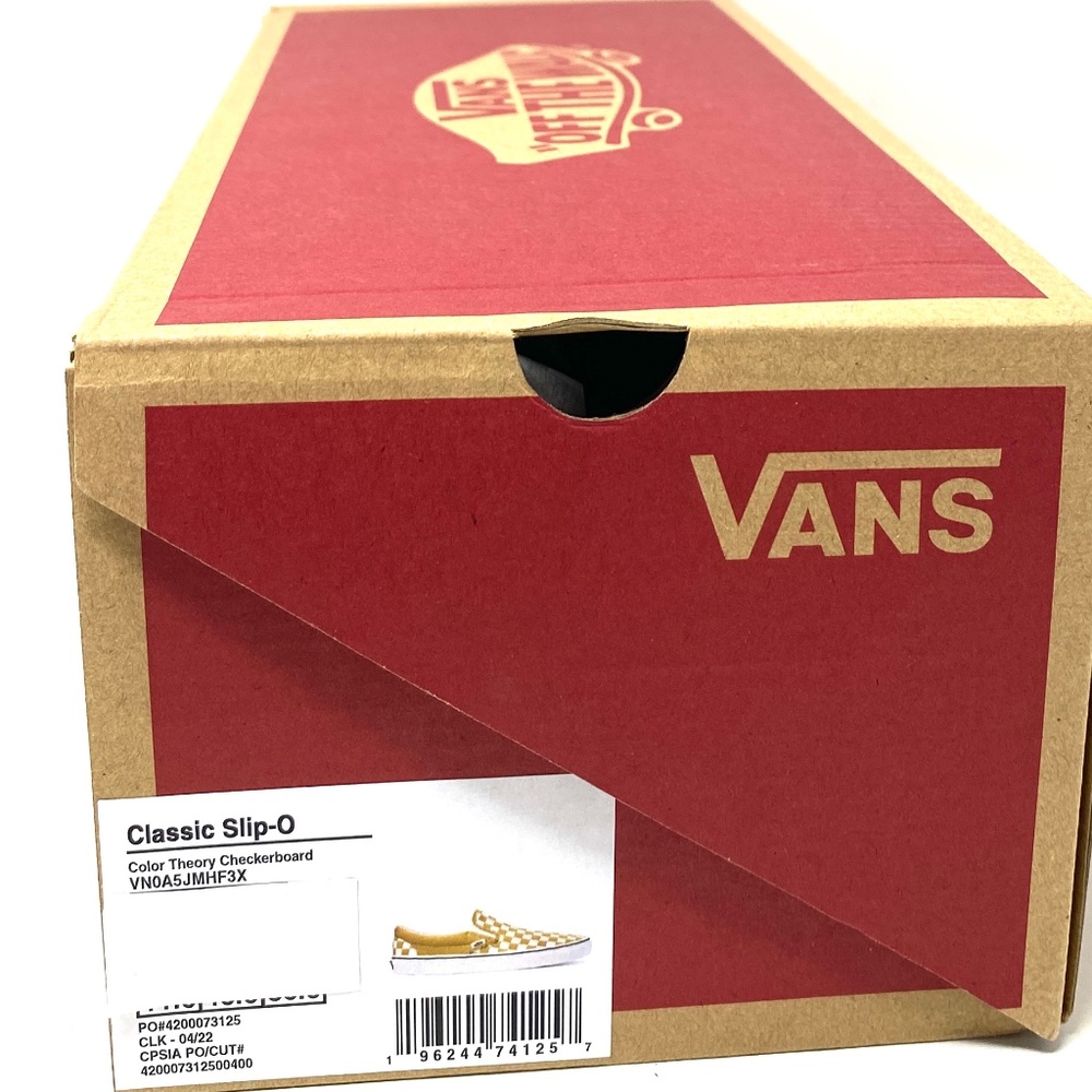 VANS Classic Slip On Shoes Check Yellow Canvas Men’s Size Sneakers VN0A5JMHF3X - Picture 9 of 10